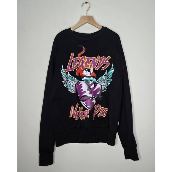 Black Pike Other - Black Pike LEGENDS NEVER DIE Juice Wrld Embroidered Black Sweatshirt Size Medium